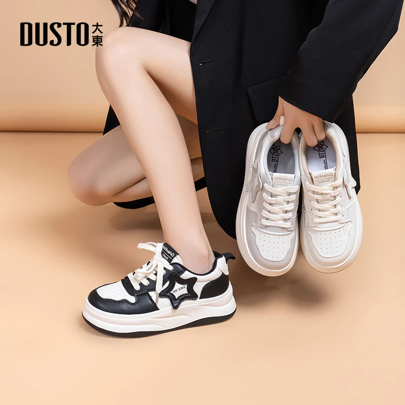 大东女鞋2024秋冬新款时尚休闲板鞋学院风百搭运动舒适潮鞋子0357