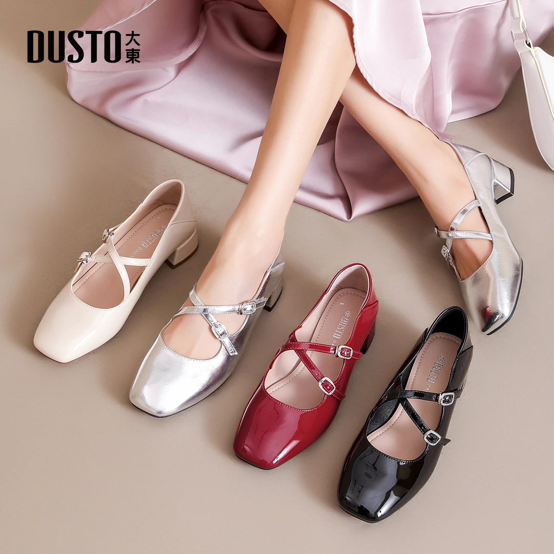 DUSTO/大东法式优雅小皮鞋2024夏季新款气质单鞋职场日常女鞋0002