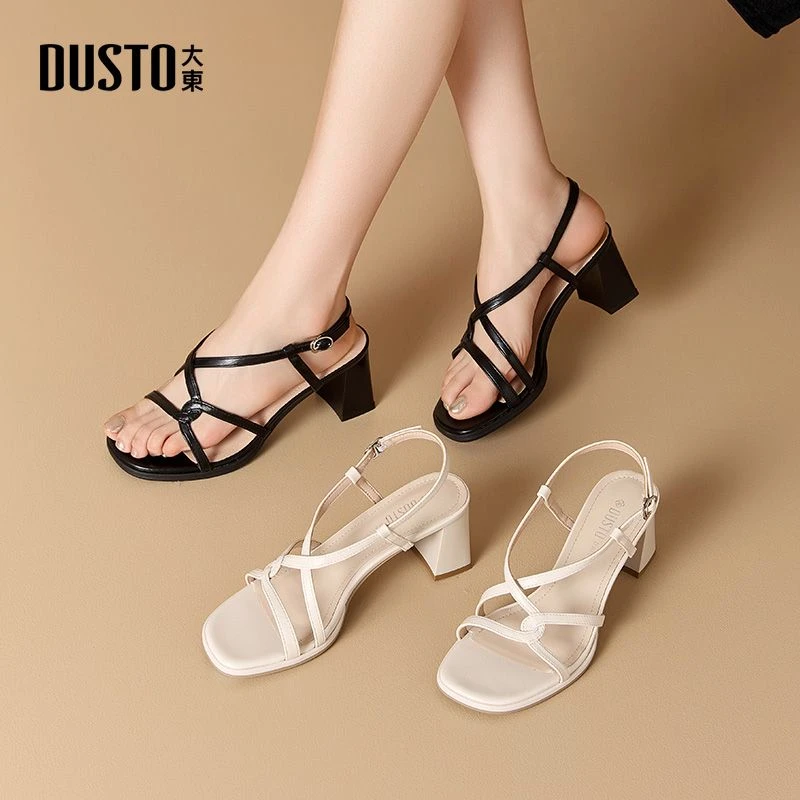 大东百搭夏季外穿凉鞋女2025年新款时尚高跟简约风露趾女鞋1621