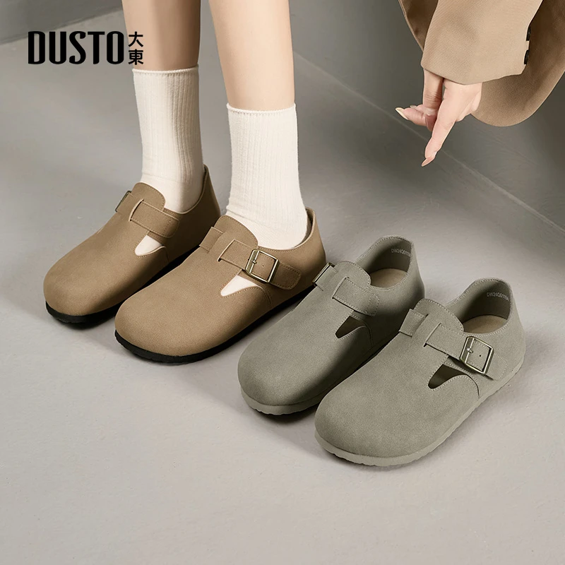 大东女鞋百搭勃肯鞋2025夏季新款小众复古鞋子舒适软底单鞋女0119