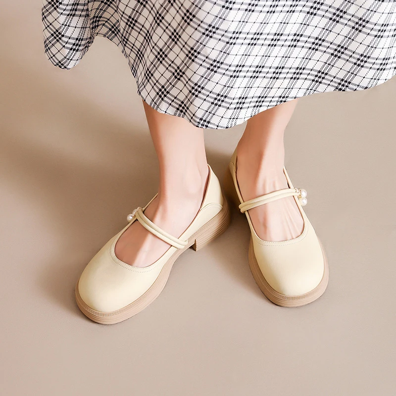 大东女鞋2025秋季新款浅口单鞋女中跟圆头休闲舒适外穿鞋子女0708