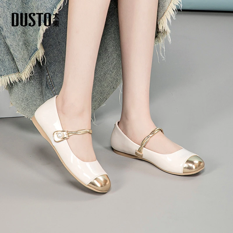 DUSTO/大东玛丽珍女鞋2025新款爆款时尚气质百搭浅口平底单鞋0226