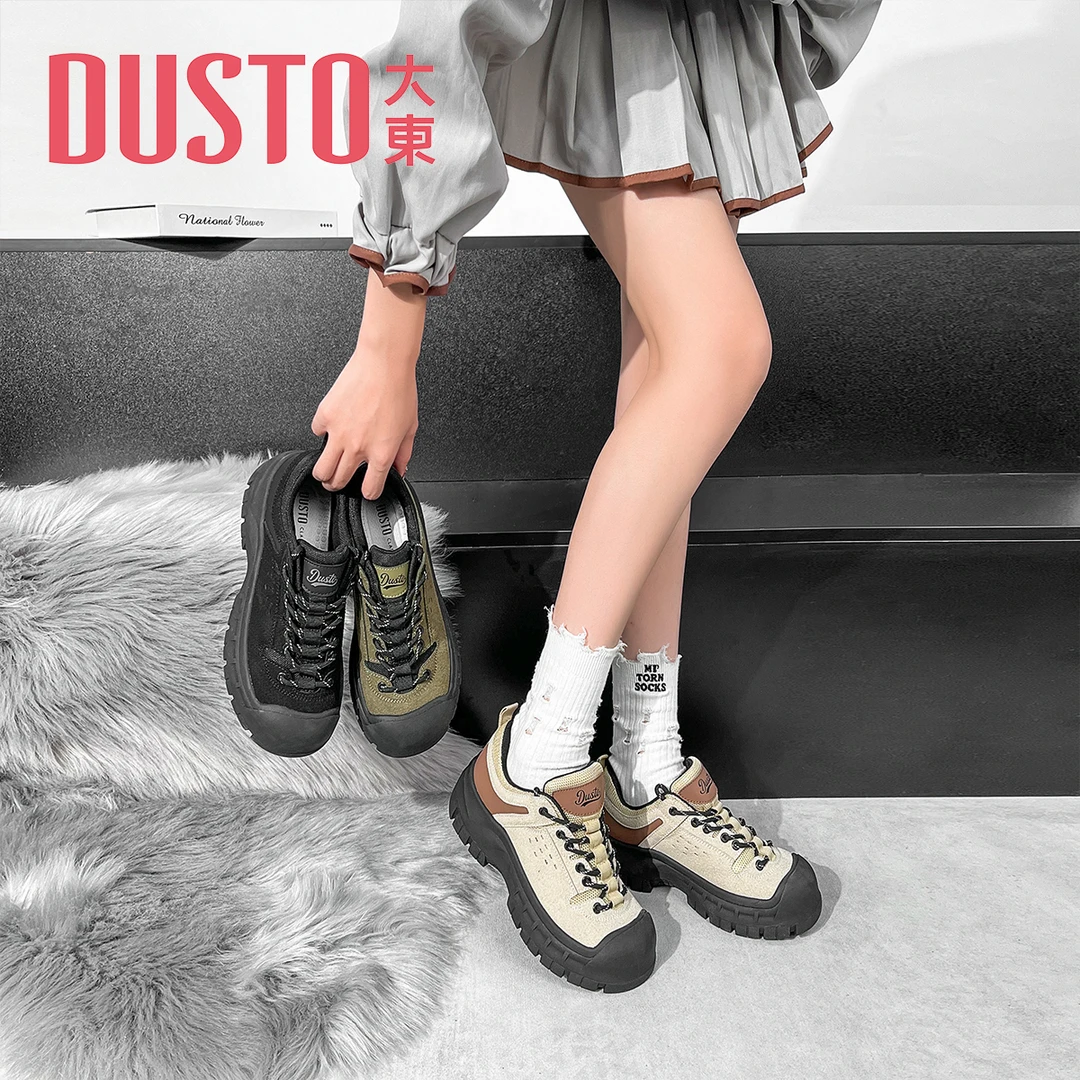 DUSTO/大东时尚休闲鞋女秋季新款厚底增高女鞋时尚百搭运动鞋8003