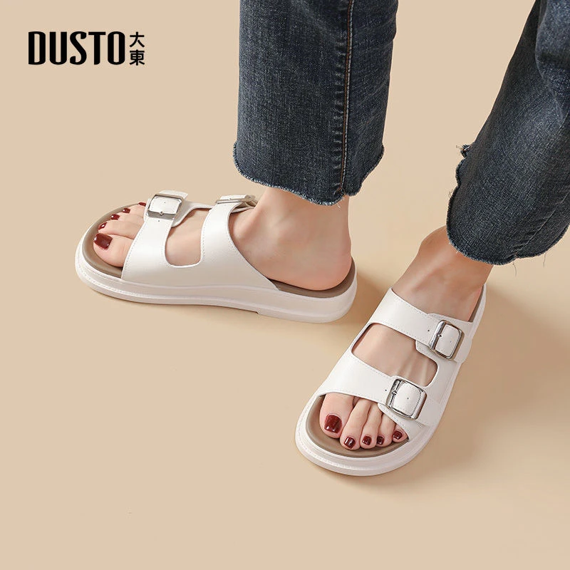 大东女鞋外穿凉拖女2025年夏季新款厚底百搭皮带扣时尚女鞋3567