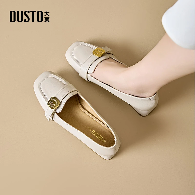 大东浅口单鞋女2025秋季新款舒适低跟皮带扣套脚通勤外穿女鞋0059