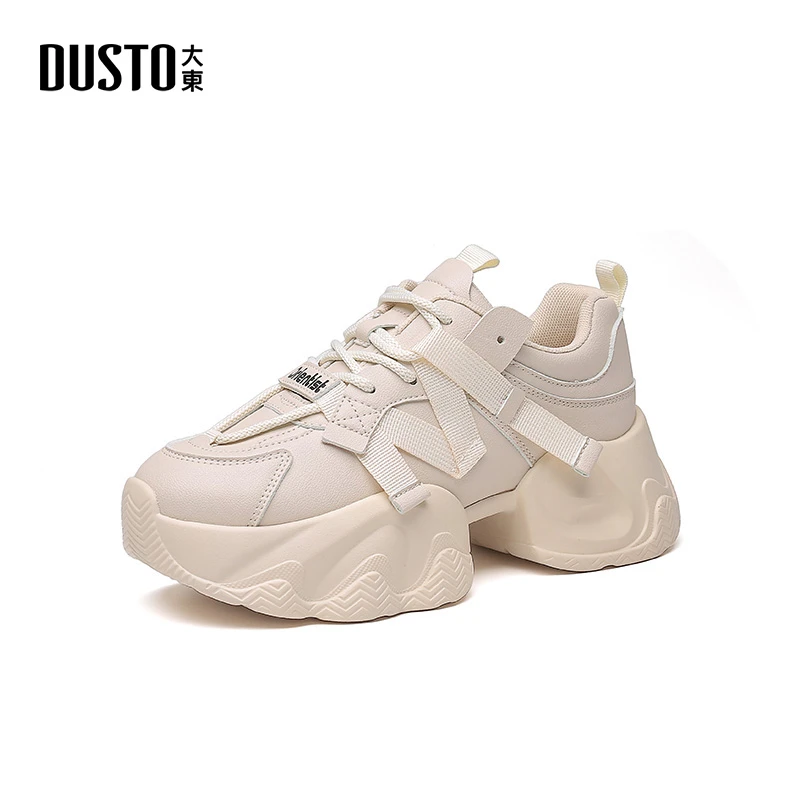 DUSTO/大东时尚休闲鞋女2025春季潮流百搭老爹鞋厚底增高女鞋0207