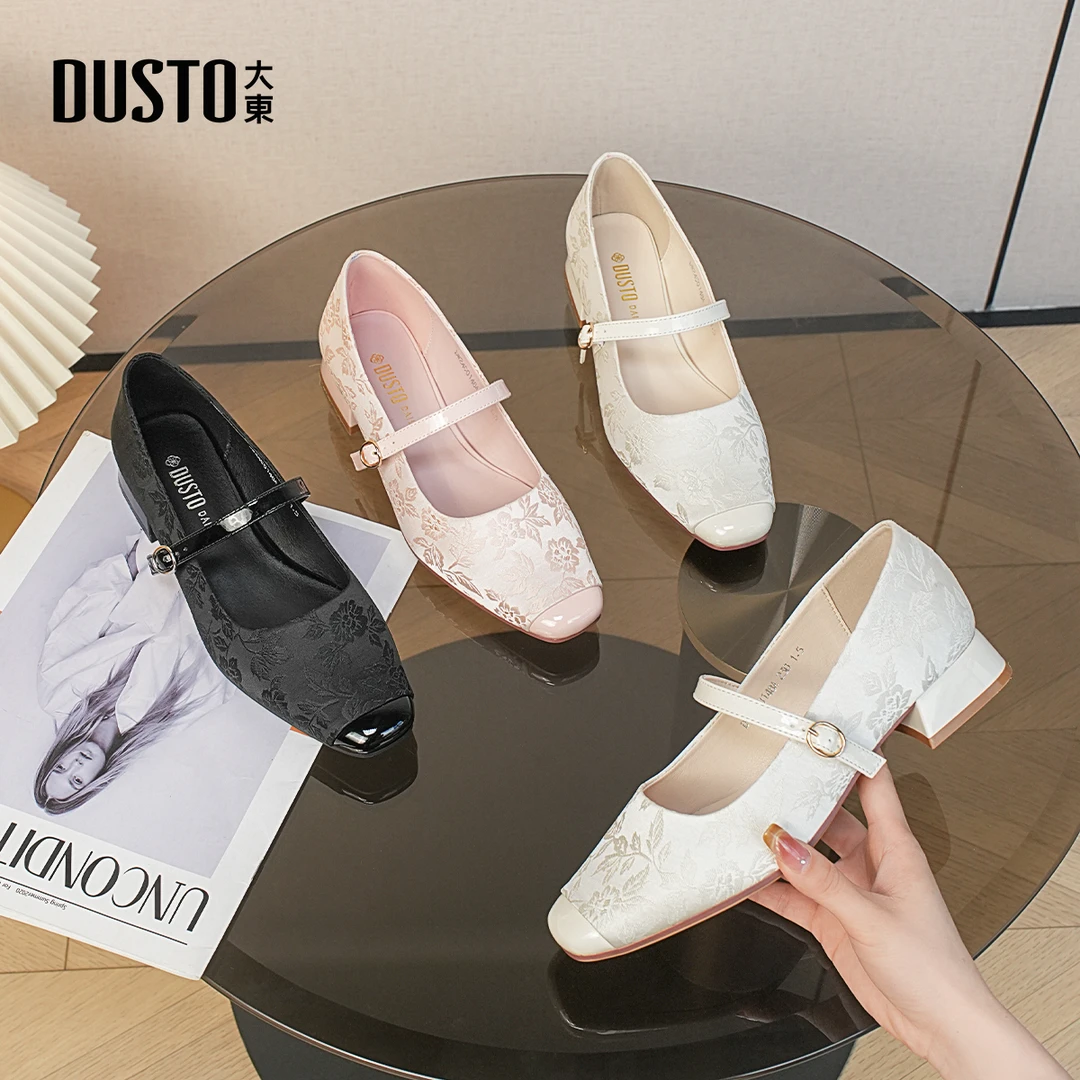 大东黑色玛丽珍鞋女2025新款秋季新中式国风女鞋高跟鞋配旗袍鞋子