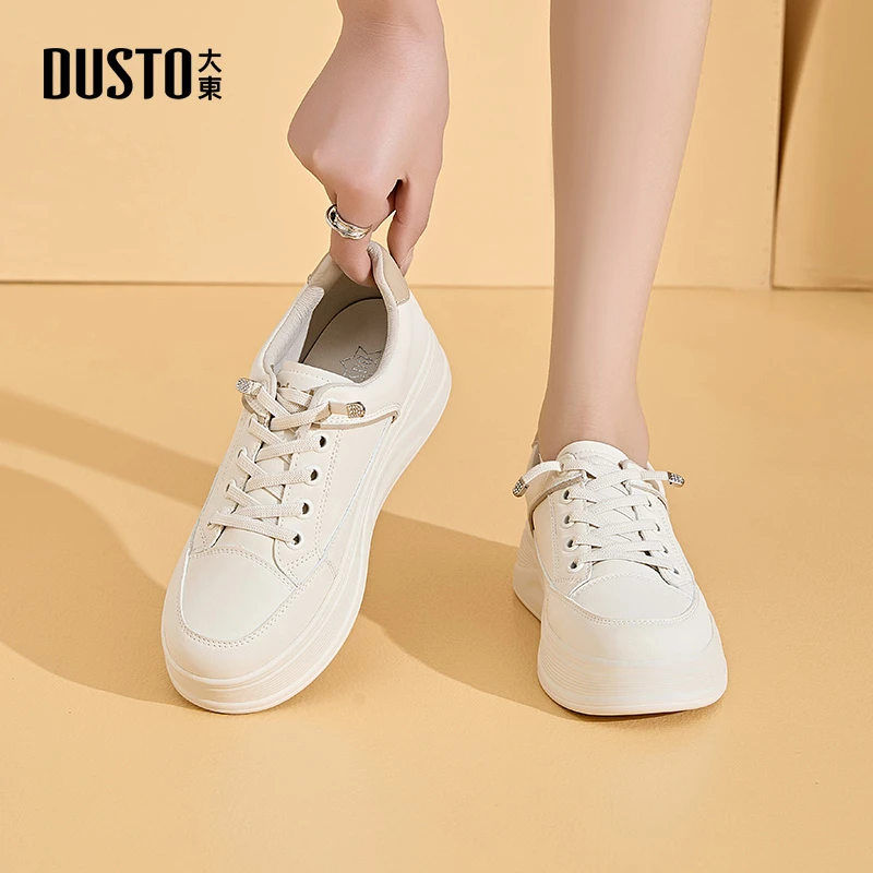 DUSTO/大东时尚小白鞋2025秋季新款百搭板鞋女生潮流韩版鞋子0322