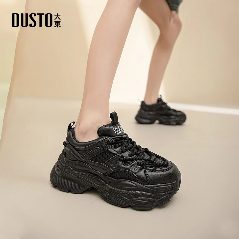 大东黑武士老爹鞋24秋季网红爆款时尚百搭网面鞋厚底增高女鞋1381