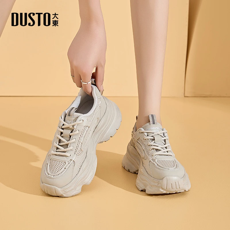 大东女鞋老爹鞋女2025秋季爆款正品增高5cm通勤四季老爹鞋女0336