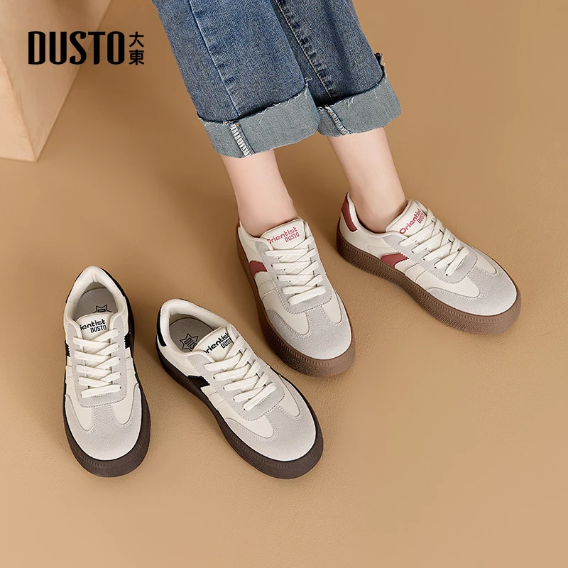 DUSTO/大东时尚德训鞋女2025年春季百搭低跟舒适外穿潮流板鞋7560