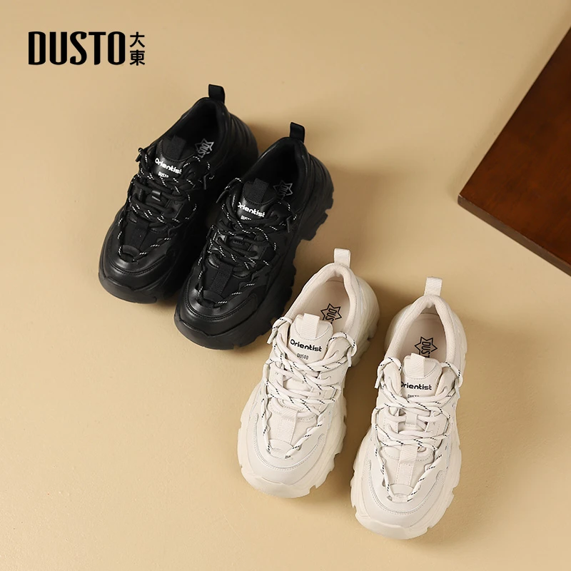 大东厚底老爹鞋女2025新款时尚百搭运动休闲鞋简约风外穿女鞋0205