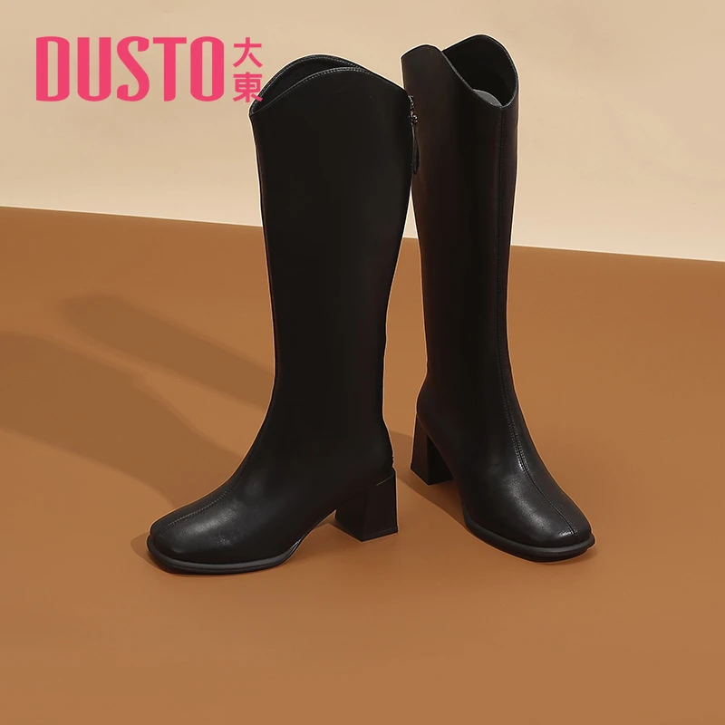 DUSTO/大东2024秋冬女靴时尚百搭骑士靴显瘦显腿长增高女长靴0118