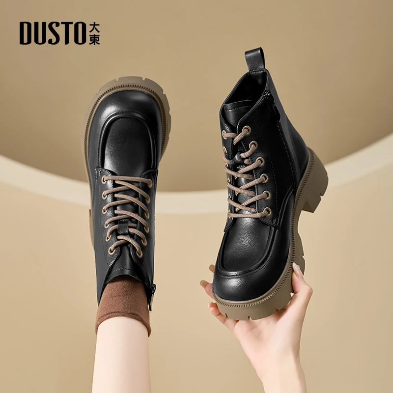 大东马丁靴女款爆款2025新款正品英伦风靴子女潮流百搭小短靴0137