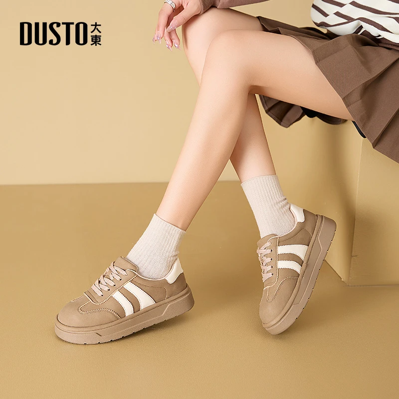 大东休闲鞋女2025秋季新款时尚潮牌百搭复古小众厚底软底女鞋1241