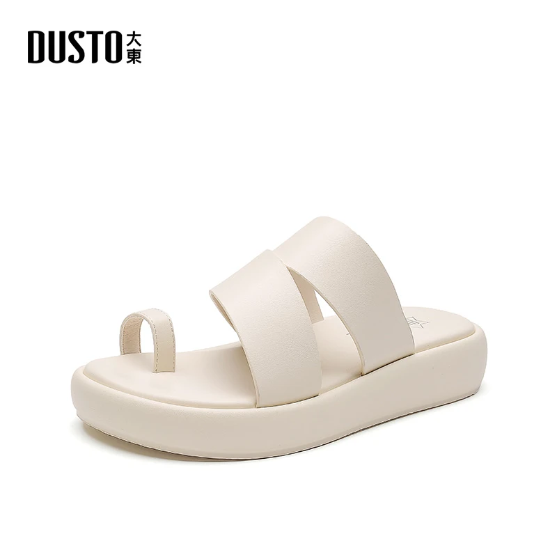 DUSTO/大东休闲沙滩凉拖2024夏季外穿拖鞋女平底舒适外穿女鞋0236