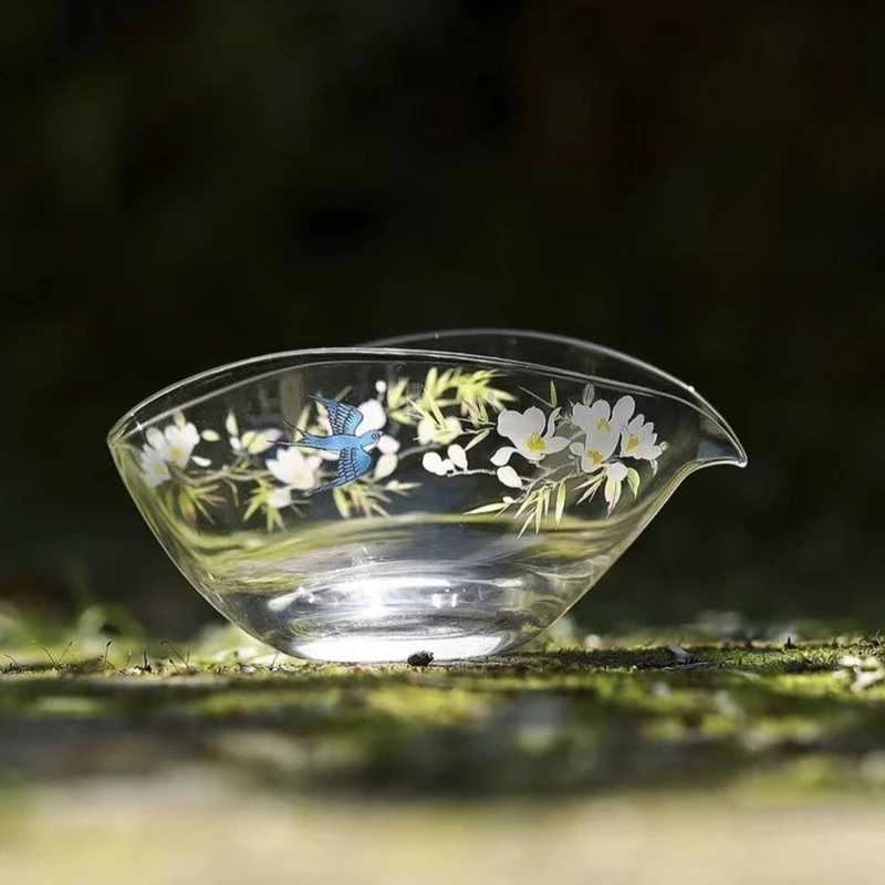 日式高档公道杯耐热玻璃公杯春归高透分茶器新款透明家用分茶器