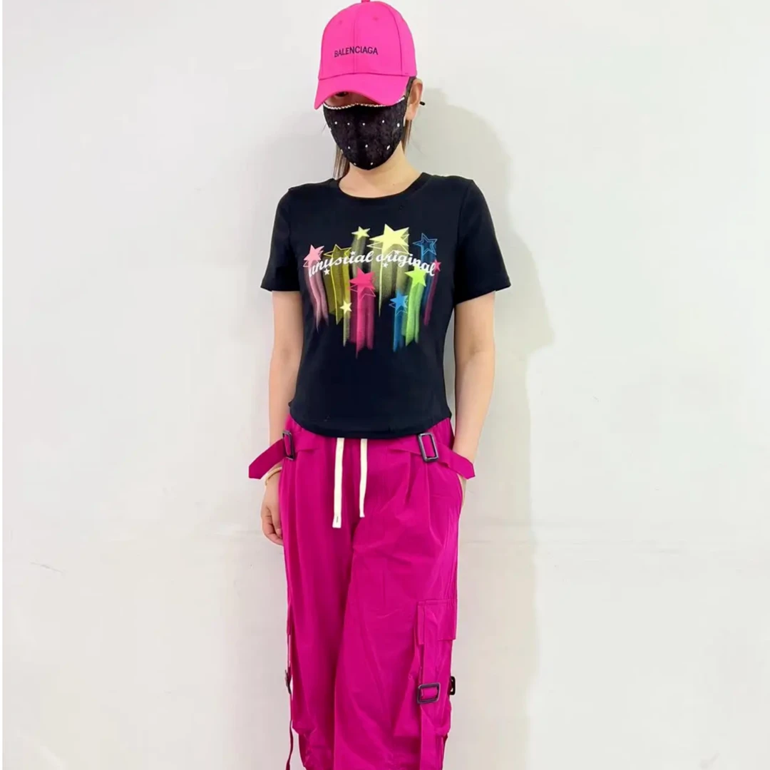 网红夏季567款修身短款显瘦黑白短袖+789时尚轻薄休闲速干裤