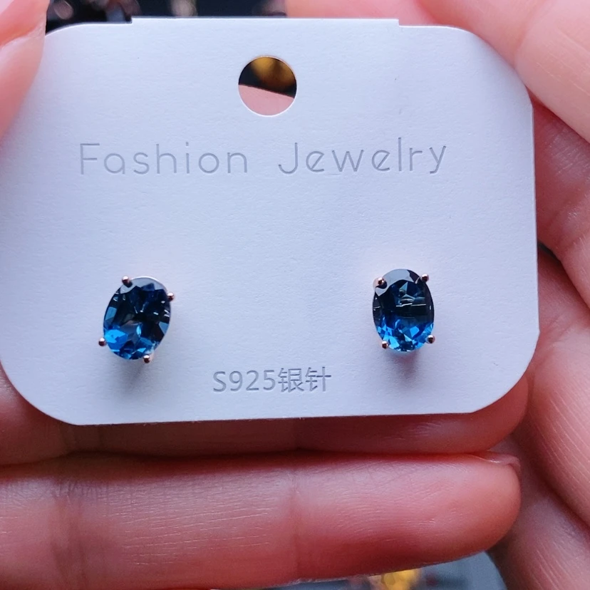 【闪购商品】托帕石耳饰银S925镶嵌