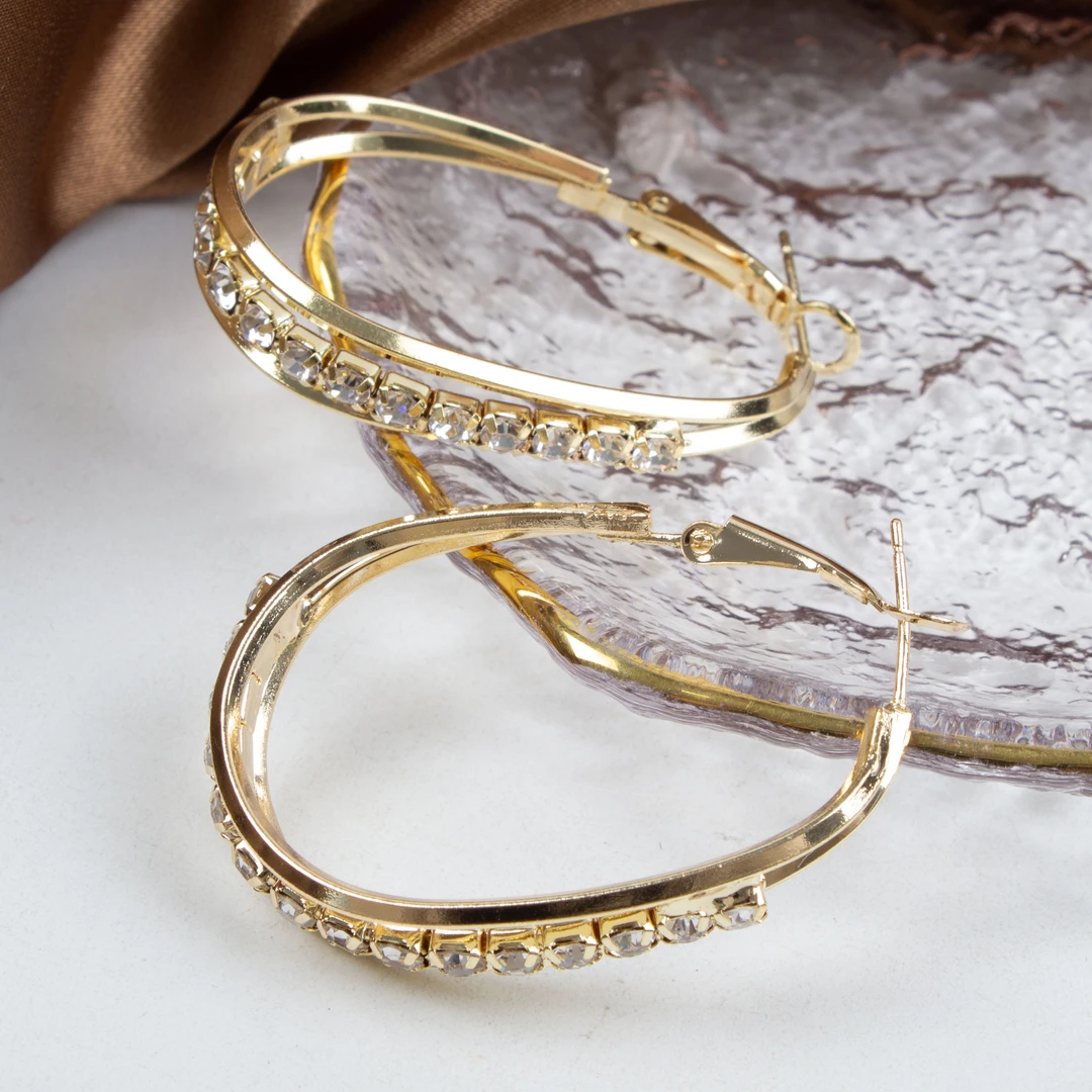 铜合金耳饰 高级感圈圈耳环轻奢气质百搭圆脸显瘦耳饰时尚N0782