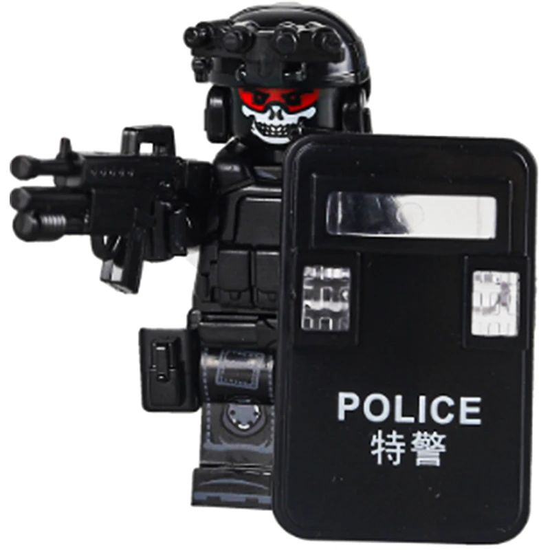 新款中国积木人仔幽灵特警特种兵益智拼装玩具6-14岁男孩生日礼物