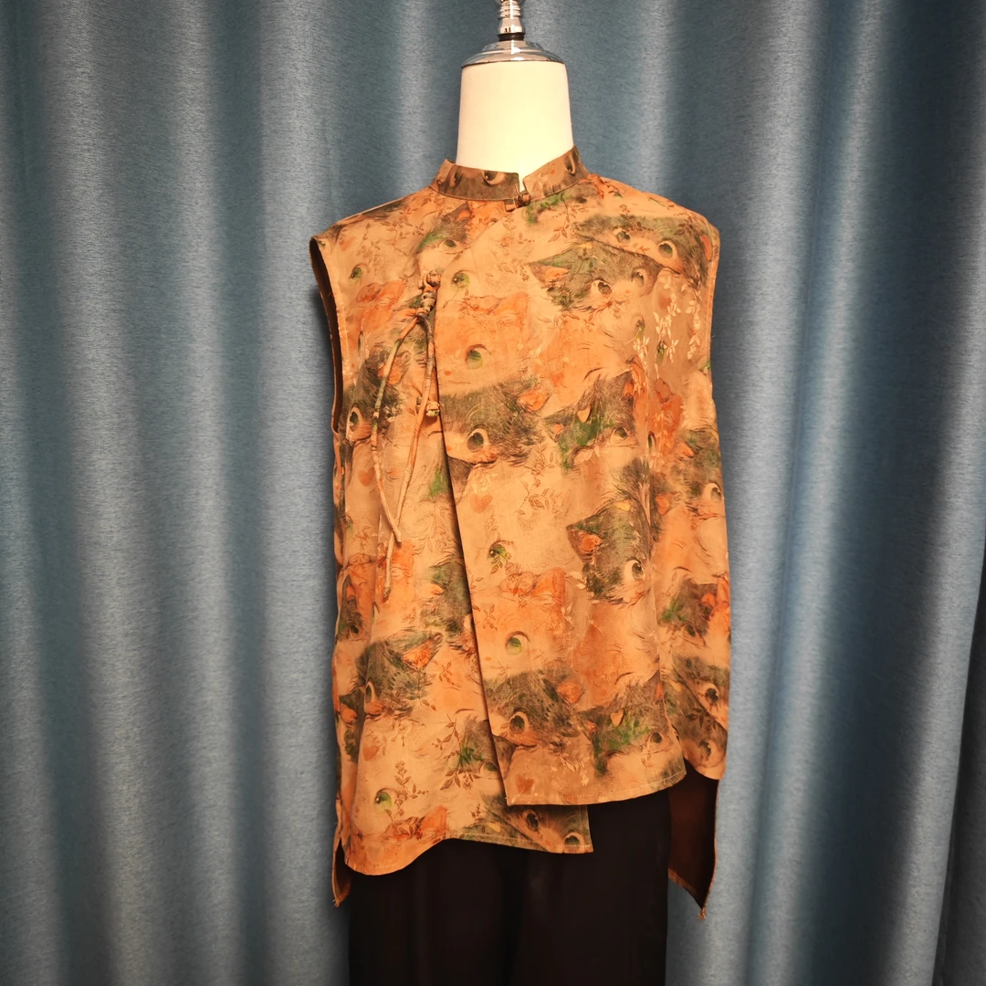 香云纱猫咪猫眼上衣女士