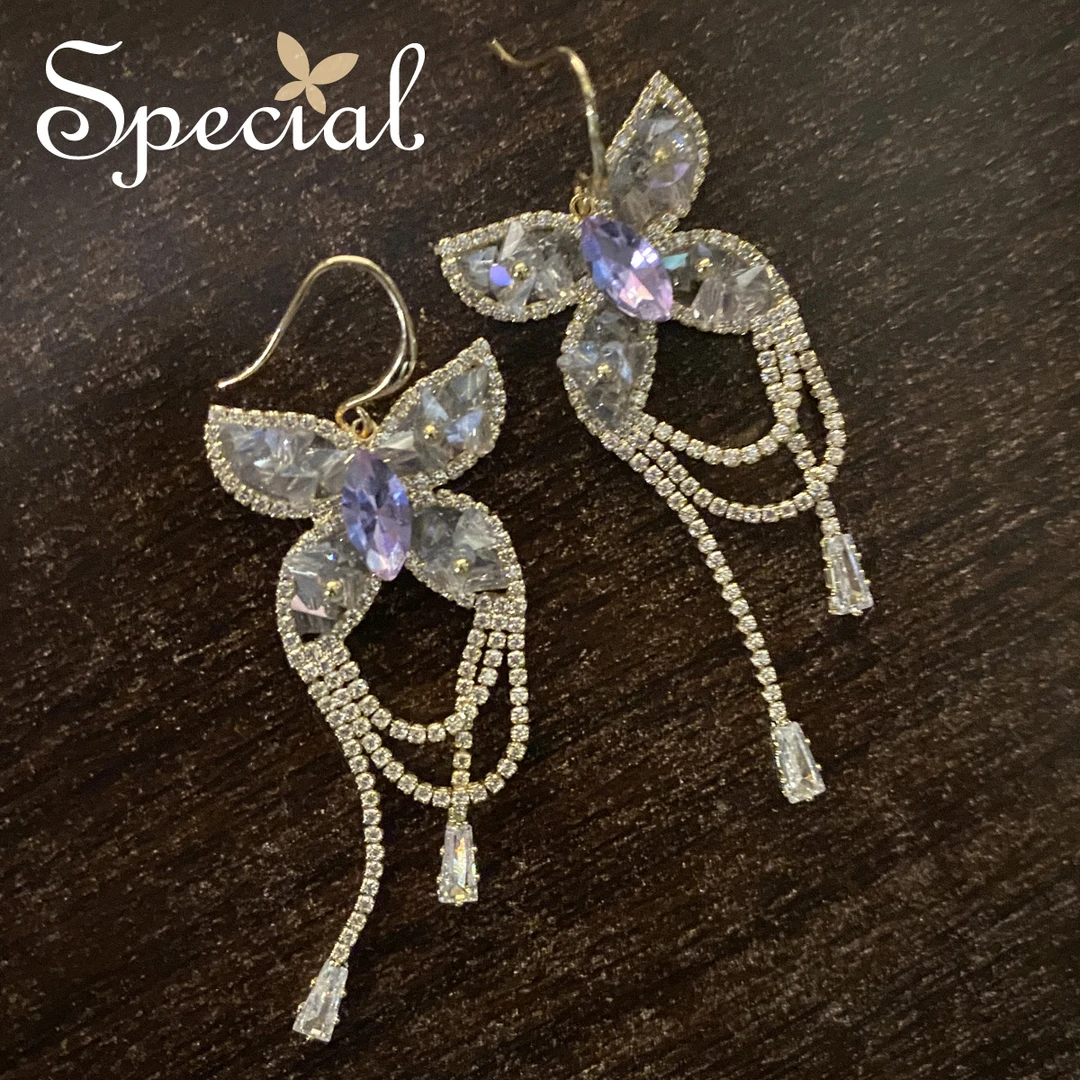 合金玻璃耳饰 special流苏长款轻奢小众女耳钩耳饰捕捉浪漫的碎片