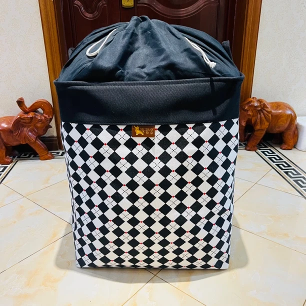 120升【棋盘格】简约拼接（带收口）可折叠被子收纳袋大容量