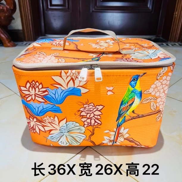 22升【双拉链带钢圈】鸟语花香（带盖）家用卡通收纳筐