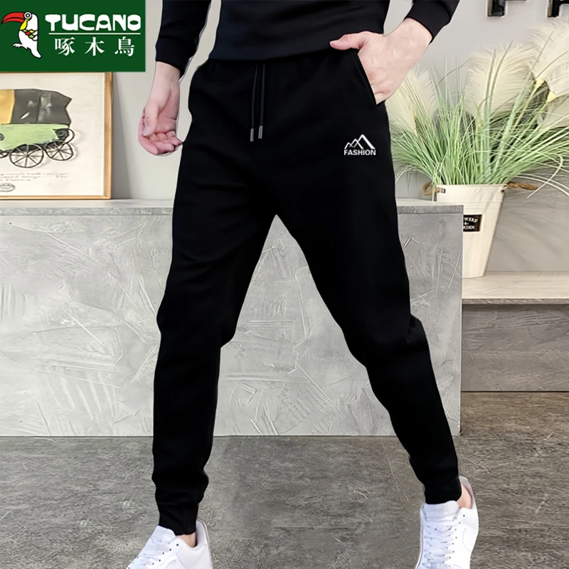 啄木鸟新款男士高端时尚裤子宽松百搭小脚裤春秋束脚长裤运动卫裤