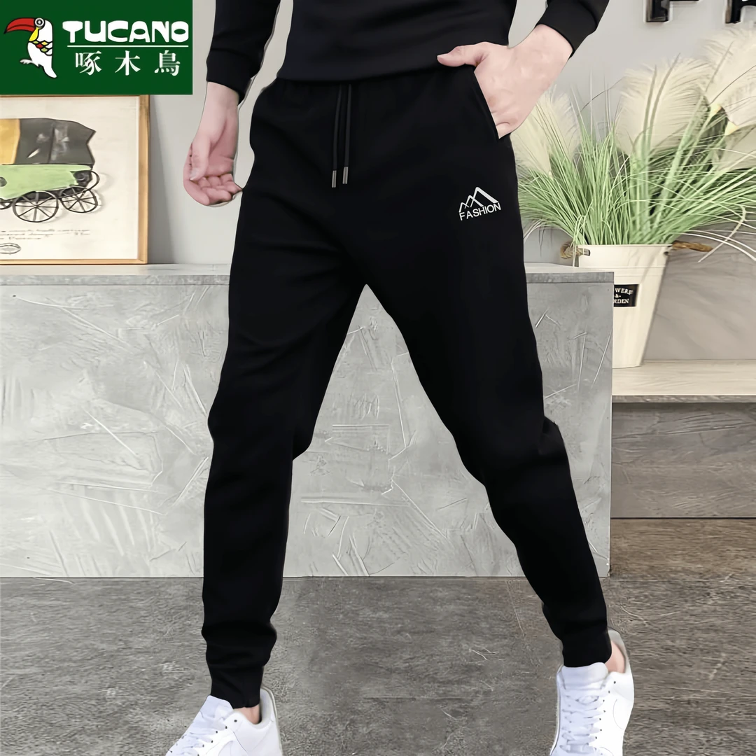 啄木鸟秋冬男士百搭休闲裤子宽松百搭小脚裤春秋束脚长裤运动卫裤