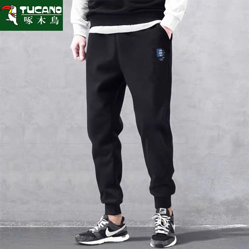 啄木鸟2024新款卫裤男士秋冬季百搭时尚宽松休闲青少年保暖长裤