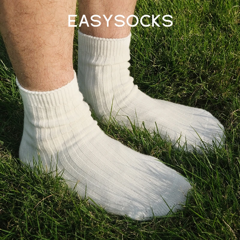 EASYSOCKS纯棉中筒袜粗线针堆堆袜日系ins潮质感复古袜子男女同款