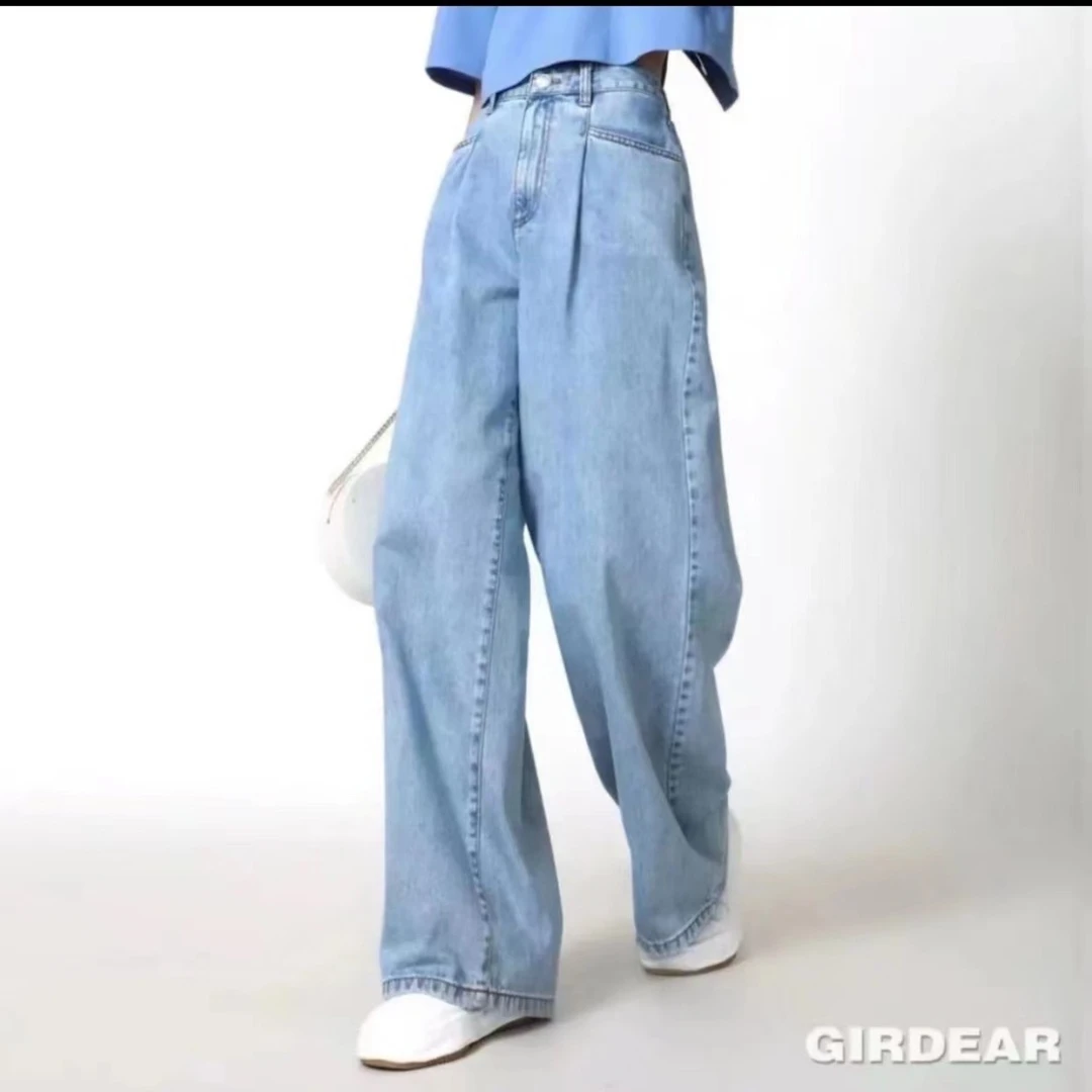 高腰阔腿裤老爹牛仔裤1100250-2059042-001