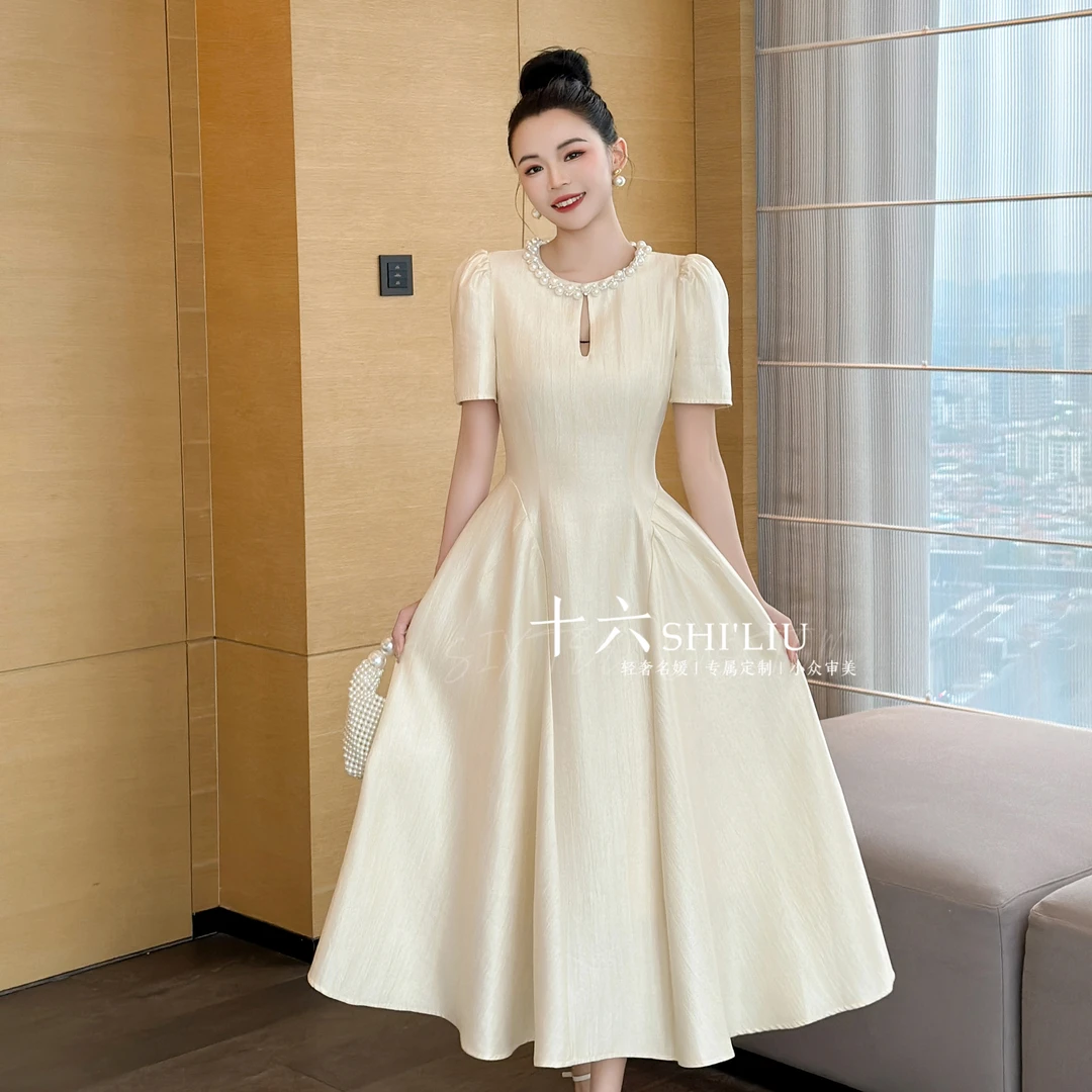 【十六推荐】高级显瘦气质长裙法式温柔小众收腰优雅80219