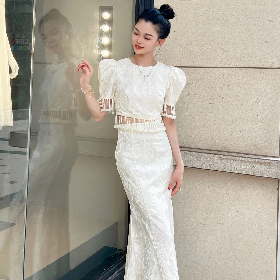 【十六定制】度假风优雅显瘦轻奢法式复古无法拒绝两件套修身10521