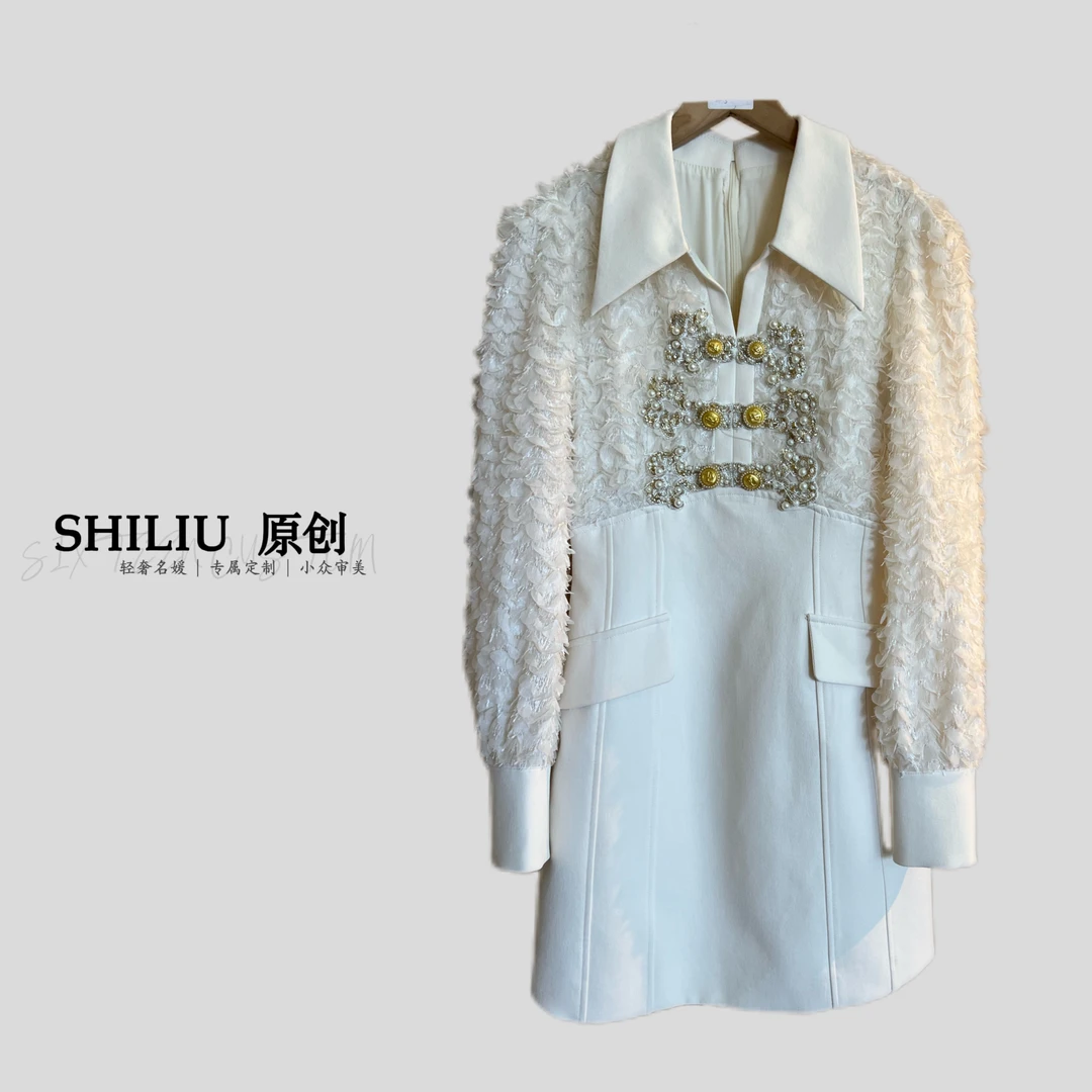 【十六推荐】改良旗袍设计感法式小香风气质收腰连衣裙51105