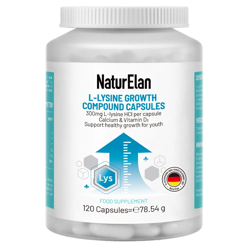 NaturElan呐兔 赖氨酸成长复合胶囊 120粒 儿童钙片