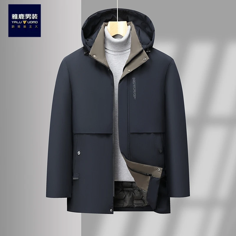 雅鹿男装冬季男士棉衣外套棉服棉袄带帽常规宽松百搭保暖外套