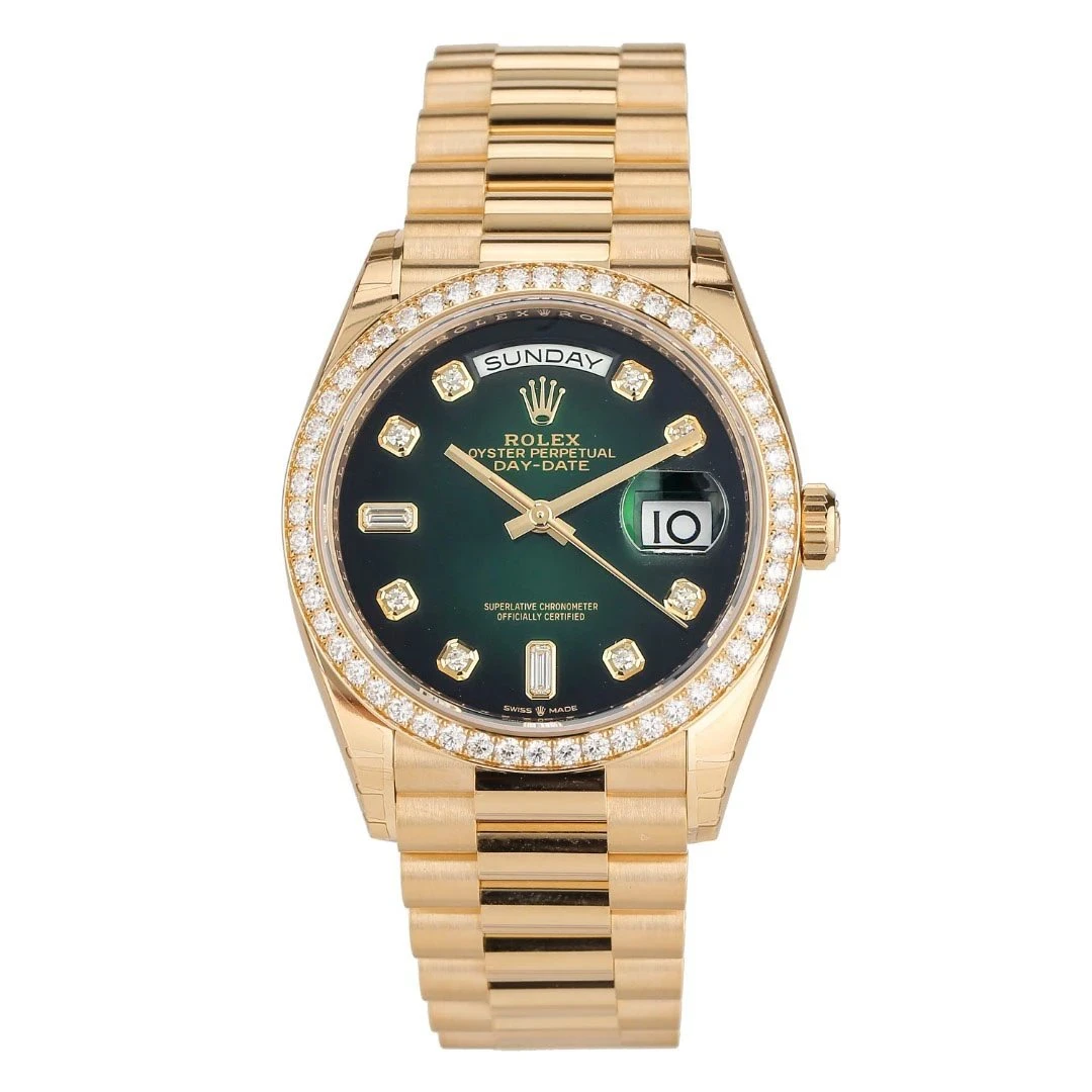 全新未使用 Rolex/劳力士 彤彤24年128348收藏品劳力士烟熏绿男表