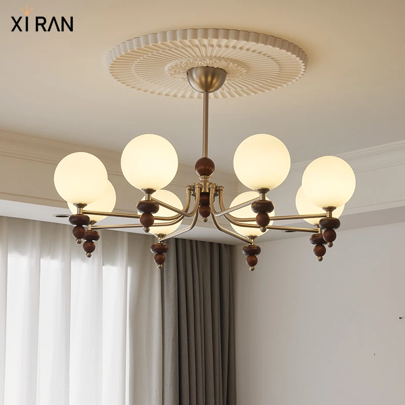 法式中古风客厅吊灯2024新款高级感美式复古大厅护眼餐厅主卧室灯