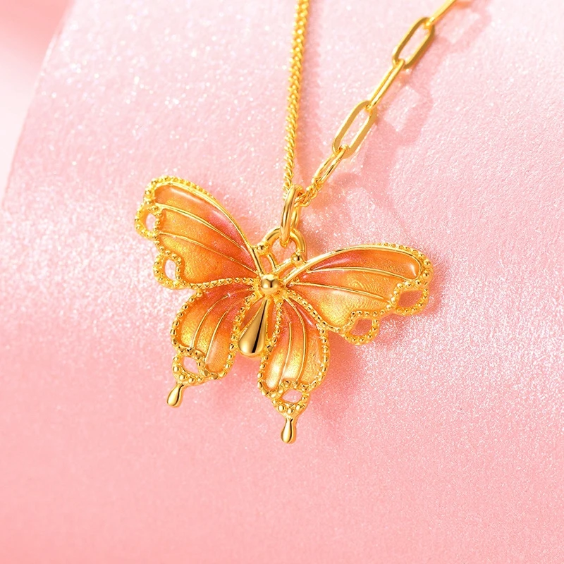 坠链均925银 蝶梦项链女纯银仙女气质百搭设计轻奢母亲节520礼物