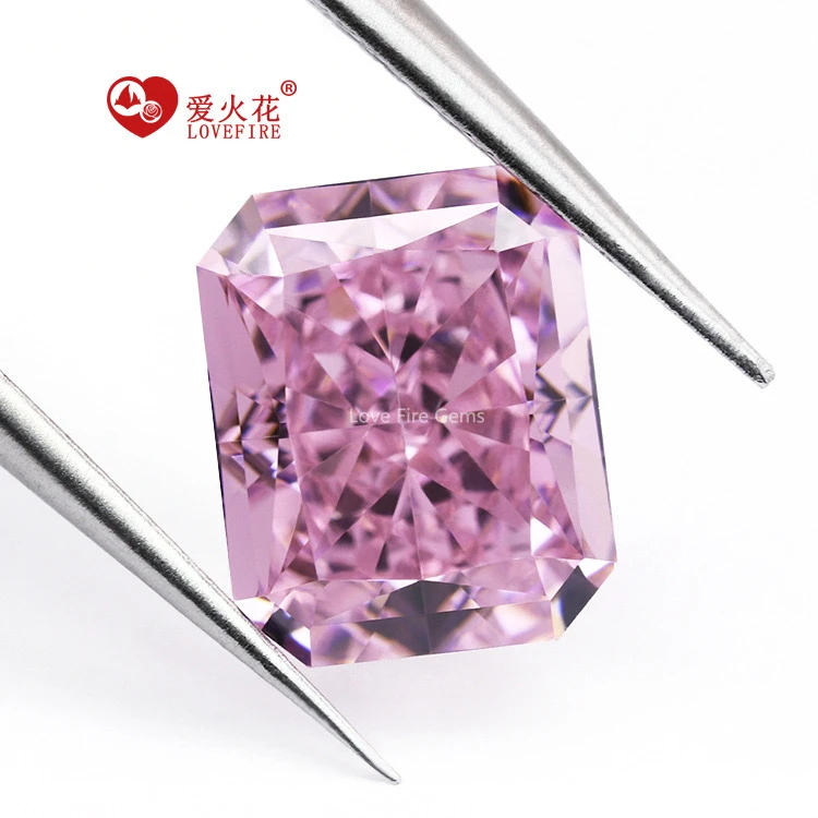 爱火花长方倒角碎冰花锆石轻奢饰品美甲璀璨冰花切高品质超闪裸石