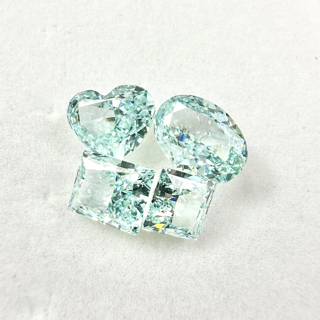 爱火花薄荷绿碎冰花爱心蛋形锆石爆闪冰透尖底超闪diy轻奢饰品