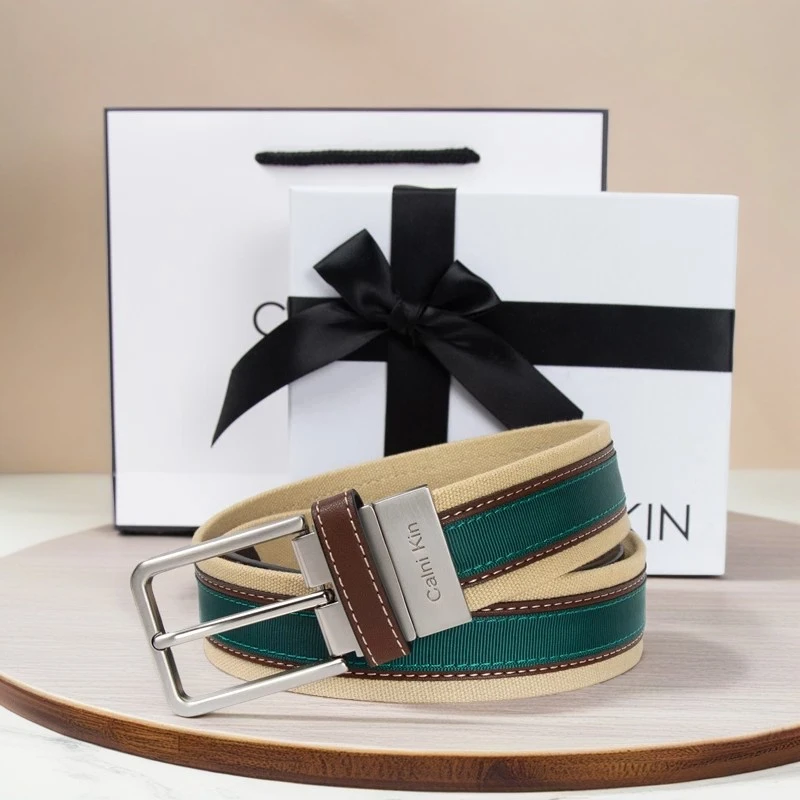 CALNIKIN皮带男真皮帆布休闲青年学生牛仔裤腰带男士年轻人潮裤带