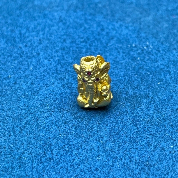 铜合成锆石吊坠 铜镀8K金工艺象神腰珠隔珠饰品尺寸参考详情图片