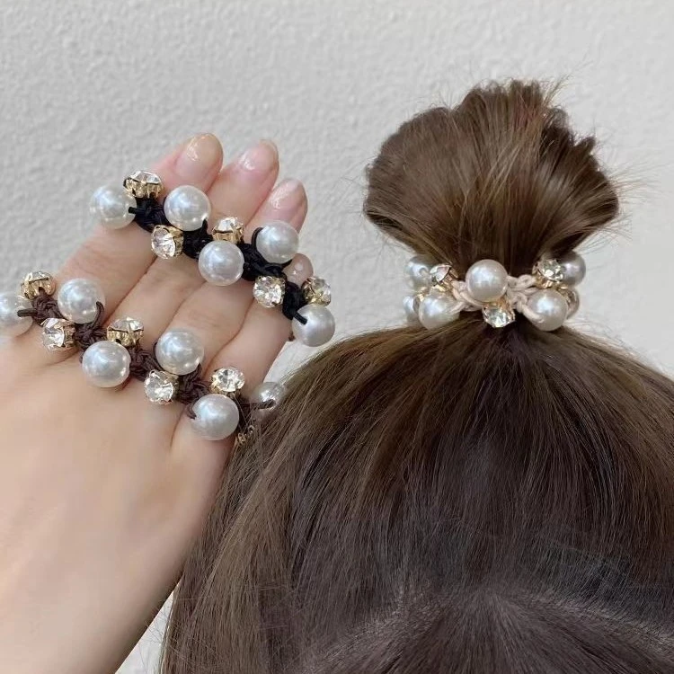 优雅珍珠头绳简约发圈马尾发绳韩国网皮筋气质头发圈扎发饰头饰
