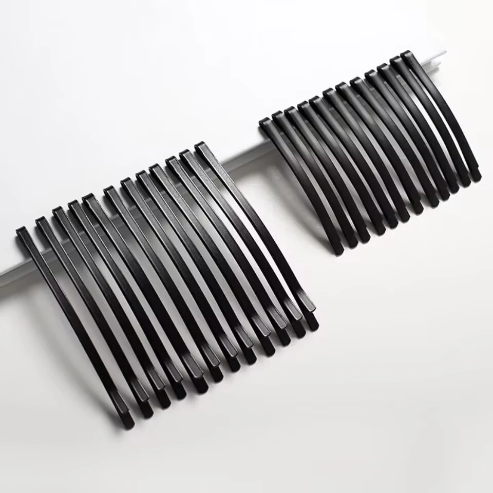 黑色一字夹女弧形碎发小夹子头饰发卡刘海夹大号发夹卡子侧边夹