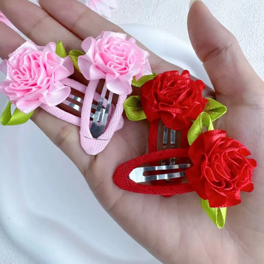 新年发卡甜美碎发夹仙美糖果色碎发夹喜庆掰掰夹中国红发夹小女孩