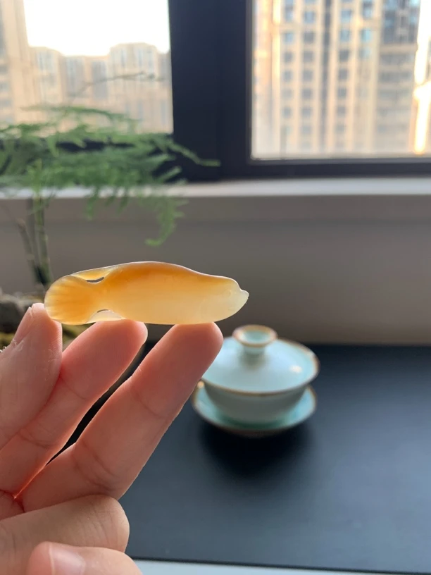 天然和田玉新疆且末料鲤鱼48.2×15×6.8 8.0克